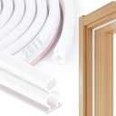 20 Feet Rubber Weather Stripping Door Seal, Extra Thick D-Shape Self Adhesive Door Seal Large Gap Door Weather Strip for Window Door Frame Insulation Soundproofing Blocks Cold Drafts Noise - White