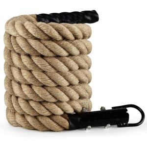 Brobantle Climbing Rope Gym Workout - 1.5inch Diameter with 10FT 15FT 20FT 30FT 40FT Gym Climb Rope Heavy Duty Workout Exercise Ropes for Adults Indoor Outdoor Strength Training