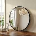 Sweetcrispy Round Bathroom Wall Mirror, Vanity Mirror, 24 Inch