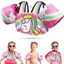 Vvinca Separable Toddler Swim Vest Fit 22-66 Lbs1-6 Years|2025 Newest 3 in 1 Pool Float & Arm Bands Boys and Girls, Adjustable Sturdy Safety for Infant 1 2 3 4 5 6 Year (A-Princess)