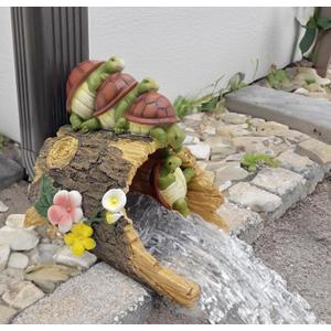 Coolboy Turtle Sculpture Gutter Diverter Rain,Deco Gutter Extension Downspout, Eco-Friendly Resin Gutter Extender Diverter,Splash Block, Perfect Rain Gutter Downspout Extension for 3"x4" Downspouts