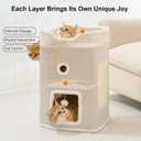 Cat House, Cat Beds for Indoor Cats, 2-Story Cat Condo Cube