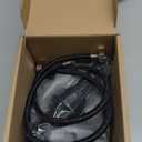 Bathroom Sink Faucet for 3 Hole, Hurran 4 Inch Bathroom Faucets with Pop-up Drain, Stainless Steel 2-Handle Waterfall Faucet for Sink, Black