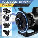 PB4-60 Booster Pump, 3/4 HP Fit for Polaris 180 280 380 480 3900 Pressure Side Pool Cleaners, 230/115V 60HZ - Replace for PB460 Polaris Pool Booster Pump