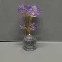 QFkris Purple Crystal Rose Flower Figurine Collectible Statue 6" Glass Flowers with Stems Ornament Home Decor for Valentines Day Thanksgiving,Christmas,Wedding,Mothers Day,Centerpiece,Gift for Women