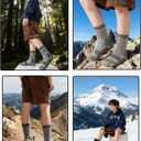 Kids Merino Wool Hiking Socks 3 Pairs,Thermal Crew Socks for Boys & Girls,Thick Warm Cushioned Sole 4-10 Years (Green)