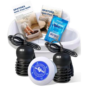 Ionic Foot Detox Machine 3.0, Foot Spa at Home detox, Ion Detox Foot Bath Cleanse Machine to Remove Toxins -2 Arrays, 15 Disposable Foot Bath Liners, Detox Sea Salt, Upgraded Durable Basin