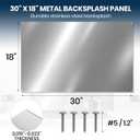 CALPALMY 30"x18" Metal Backsplash Panel for Stove Reversible Metal Stove Backsplash Sheet with Pre-Drilled Holes, Easy-to-Clean Splatter Guard for Kitchen Walls, Includes Mounting Screws