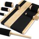 Hand Exercise Board with Hook and Loop Fasteners Hand Therapy Tool Equipment 14'' x 9'' Hook and Loop Exercise Board Solid Wood Base with Wood Tools for Improving and Finger Strength