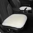 IRIWOOL Genuine Sheepskin Auto Seat Pad, Soft Wool Seat Cover Breathable and Sweat-Wicking Universal Fit,19.2 inch x19.2 inch (Front seat Cushion 2pcs & Rear seat Cushion 1pc, Ivory White), 3 Piece Set
