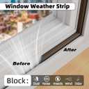 118" Wedge Weather Stripping Door Seal Strip for Door Frame & Window,Self Adhesive Window Insulation Draft Stopper Seal for Winter,Gray Foam Door Gap Filler for Soundproofing Light Blocker,Brown