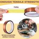 2 x 2 Rolls 10mm x 33m (108FT) Heat Resistant Tape, High Temperature Adhesive Heat Transfer Tape for Sublimation Heat Press Electronic Soldering Masking, No Residue