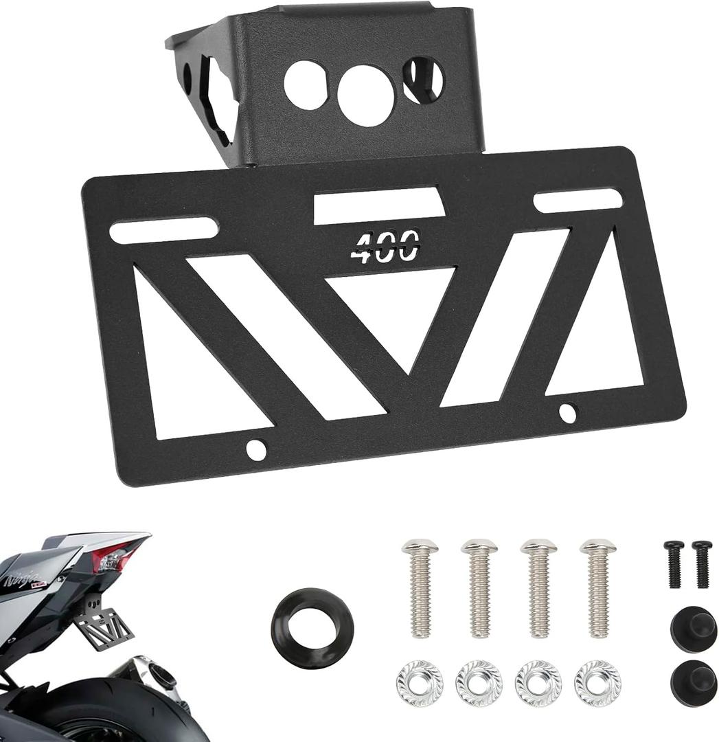 2025 2026 Ninja 500 Fender Eliminator Ninja 400 Fender Eliminator Tail Tidy License Plate Bracket Mount Fit With OEM & Aftermarket Turn Signal Z400 2018 2019 2020 2021 2022 2023 2024 2025 Ninja 500 se