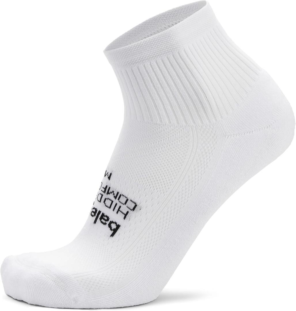 Balega Unisex Adult Hidden Comfort Quarter Performance Athletic Running Socks (1 Pair), X-Large, White