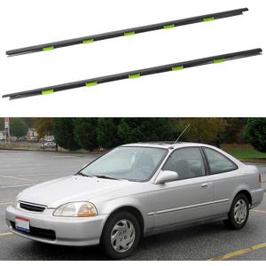 Door Window Weather Molding Trims, Weatherstrip Window Belt Molding Driver and Passenger Side Compatible with Honda Vehicle Civic Coupe 1996-2000 Replace# 72410-S03-003 72450-S03-003