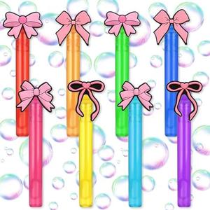 24 Pcs Pink Bow Party Bubble Wands,8 Designs Bubbles Stick Bulk for Daily Activity Use Pink Bow Celebration Birthday Coquette Bridal Baby Shower Bachelorette Party Favors Supplies