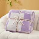 Snuggle Sac Checkered Blanket, Lilac Purple Throw Blanket for Couch Plaid Microfiber Fluffy Warm Cozy Fuzzy Soft Throw Blanket Reversible Checkerered Blankets for Sofa, Chair, Bed, 50x60 inches