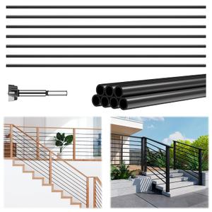 Egadis 7 Pack 4.7FT x 5/8 inch Aluminum Horizontal Baluster with Drill Bit