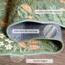 Sage Green Floral Entry Rug - 3x5 Ft Washable Indoor Outdoor Mats for Front Door Non-Slip Porch Rug Non-Slip Boho Throw Rugs for Living Room Bedroom Entryway Kitchen Office Porch Decor