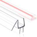 Frameless Shower Door Seal Strip 2 Pack x 39 Inch MD Glass Shower Door Bottom Seal Strip for 3/8" Glass Shower Door Sweep, Ultra-Clear Polycarbonate, Stop Showers Leaks Create A Water Barrier