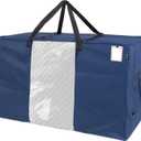 HYPER VENTURE Folding Mattress Storage Bag - Durable Carry Case Fits for Tri-Fold Up to 6 inches Queen Mattress, Navy