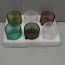 KMIGRUAN Colored Hobnail Drinking Glasses Set of 6,12oz Vintage Kitchen Glassware,Embossed Beaded Glass Cups,Water Tumbler for Cocktail,Juice and Various Mixed Drinks