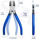 Wire Cutters 2 Pack KAIHAOWIN 6 Inch Wire Cutters Set Spring Loaded Wire Snips Diagonal Cutting Pliers Dikes Precision Wire Clippers Small Flush Cutter for Cutting Wires,Electronics,Cables,Jewelry,DIY (ef of 2 pk)