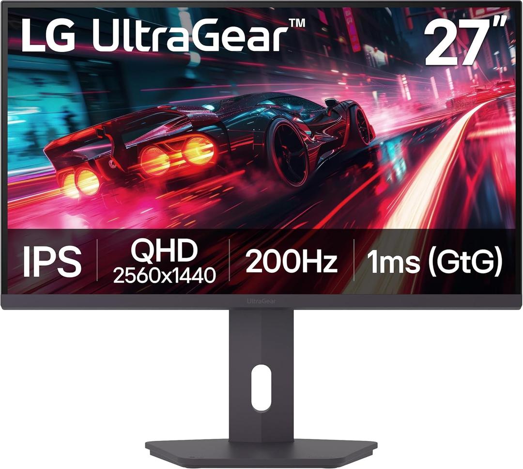 LG 27G610A-B 27-inch Ultragear QHD (2560 x 1440) IPS Gaming Monitor, 200Hz, 1ms, AMD FreeSync Premium, VESA DisplayHDR 400, HDMI, DisplayPort, Tilt/Height/Swivel/Pivot Stand, Black