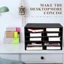 Ireer 4 Pieces Cardboard Paper Organizer, Classroom Mailboxes, Construction Paper Storage, Compartment Literature Sorters, Classroom Organizers for Student Office School (Black,10 Slots)