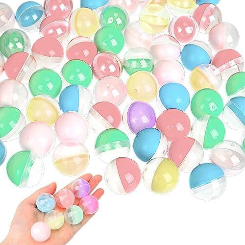 Honoson Vending Machine Capsules 1.1" Gumball Machine Capsule Small Empty Toy Capsules Clear Colored Plastic Gumball Machine Containers for Toy Candy Party Favors (Macaron Colors, Round)