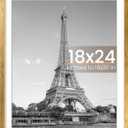 upsimples 18x24 Picture Frame, Display Pictures 16x20 with Mat or 18 x 24 Without, Wall Hanging Poster Frames, Bronze, 1 Pack