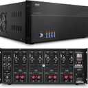 Pyle 4 Multi-Zone Stereo Amplifier - 19 Rack Mount, Powerful 8000 Watts with Speaker Selector Volume Control & LED Audio Level Display, 4-Ch. Bridgeable Switches - PT8000CH