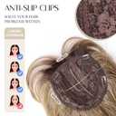 LEEONS 18-Inch Long Wavy Hair Topper for Women With Thinning Hair - Synthetic Wiglet in Ombre Walnut Brown to Ash Brown and Bleach Blonde