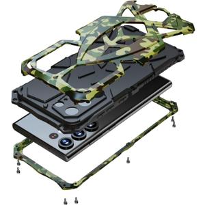 Lunivop for Samsung Galaxy S25 Ultra Case 6.9 '' Metal Hard Phone Case Cover Case para Screw with Camera Protection Heavy Duty metalicas Military Grade Camouflage