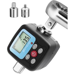 Digital Torque Wrench Adapter, 4-135Nm (2.95-99.6 ft-lb) Electronic Torque Converter with Digital Display, 1/2", 1/4", 3/8" Adapters for Motorcycles, Engine Maintenance, and Versatile DIY Use