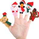 CCINEE Christmas Finger Puppets for Kids, 5pcs Soft Plush Xmas Characters Finger Toys for Toddlers Story Time Playtime Shows Christmas Party Favors Gift Rewards