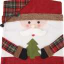 PerGar Xmas Dinner Chair Covers, Soft Anti Wrinkle Non Slip Christmas Chair Slipcovers, Dining Room Chair Back Covers, Christmas Chair Cover for Dining Room (Father Christmas)