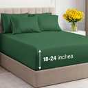 Extra Deep King Sheet Set - 6 Piece Breathable and Cooling Sheets - Hotel Luxury Bed Sheets Set - Easy Fit - Soft, Wrinkle Free and Comfy Sheets Set - Emerald Green Sheet Set with Extra Deep Pockets
