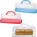 Bread Storage Container (3 Pack) With Handle, Plastic Box With Clear Airtight Lid for Homemade, Banana, Pumpkin Bread