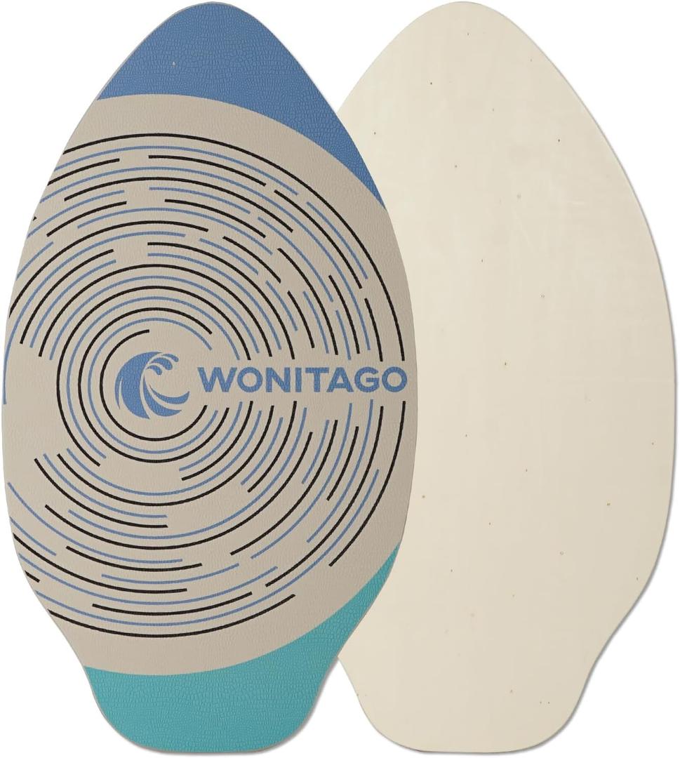 Skimboard with EVA Grip Pad and High Gloss Clear Coat, Wooden Skim Boards for Kids Young and Adults, 35"