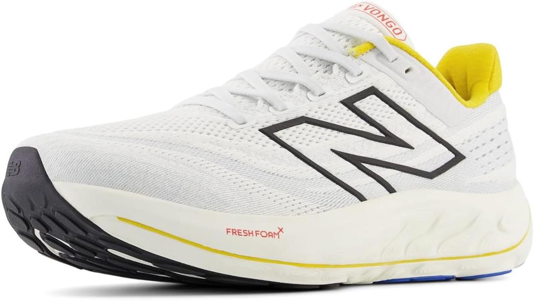 New Balance Men's Fresh Foam X Vongo V6 (8.5, White/Ginger Lemon/Black)