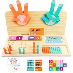 Learning Toys 3-5, Educational Toys with Number Flash Card for 3+ Year Old, Montessori Number Math Manipulatives, Preschool Kindergarten School Supplies, Birthday Gifts for 3 4 5 6 yr Old Kids