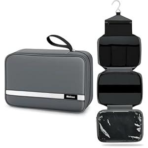 Maliton Toiletry Bag for Men & Women Travel Toiletry Bag Hanging Toiletry Bag Hygiene Organizer with 4 Compartments Waterproof Bathroom Shower Bag Large Toiletries Travel Bag (Gray)