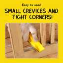 POLIWELL Micro Sander Kit 3.5 x 1 Mini Sander for Small Projects, Detail Handle Sanding Tools + Sandpaper 80 120 180 240 400 Grit for DIY Crafts Wood Finishing Tight Narrow Spaces Polishing, 50 PCS
