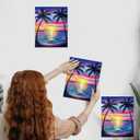 Cholemy 8 Set Paint and Sip Kit for Adults 8'' x 10'' Pre Drawn Canvas with Wooden Easels Acrylic Paint Brushes Wash Cup Palette Apron for Painting DIY Date Night Party Supplies(Sunset)