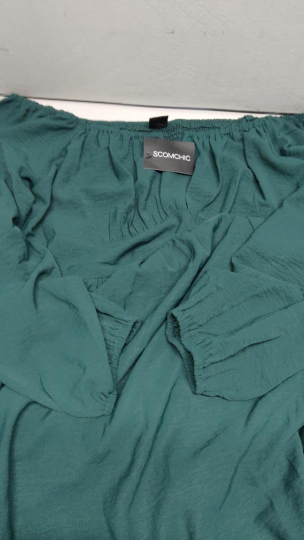 SHESTARR Womens Plus Size Cocktail Dress Fall Off Shoulder Long Sleeve Square Neck Smocked Waist Flowy A Line Short Dress XL