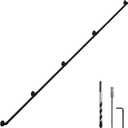 HouseAid 14FT Industrial Pipe Wall Handrail, Farmhouse Stairway Railing with 1-1/4 Inch Diameter Pipe, Vintage Style Stairs Handrail, Wall Mounted, Matte Black