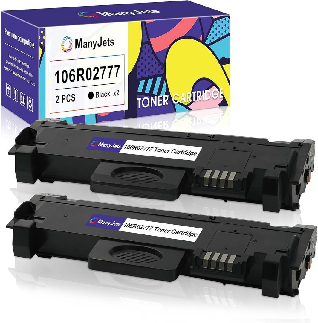 106R02777 Compatible Toner Cartridge Replacement for Xerox 106R02777 Black Toner Cartridge, Work with Xerox WorkCentre 3215 3215NI 3225 3225DNI Phaser 3260 3260DI 3260DNI 3052 (Black,2-Pack)