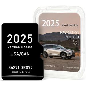2025 Latest Navigation SD Card Update Compatible for Toyota Tacoma,RAV4,Highlander,4Runner,Tundra, Camry,Sienna,Avalon,Prius,Corolla Accessories- GPS Navigation Map SD Card Update USA/Canada