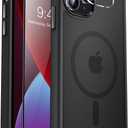 MOCCA Strong Magnetic for iPhone 13 Pro Max Case,[Compatible with Magsafe][Glass Screen Protector+ Camera Lens Protector] Slim Thin Shockproof Cover Phone Case for iPhone 13 Pro Max 6.7", Black